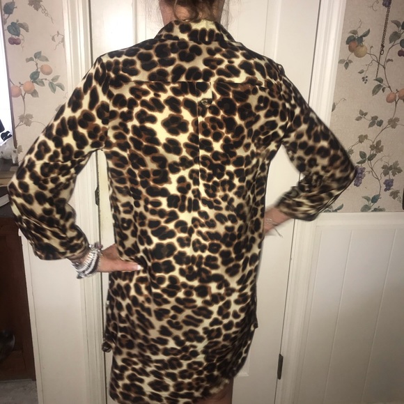 Kate Leopard Print Small Polyester collared dress - Picture 3 of 5